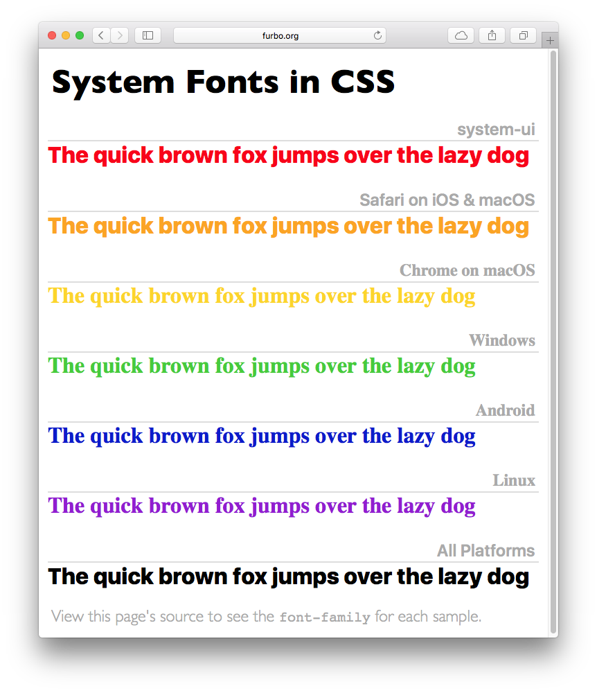 Preview image for System Fonts in CSS