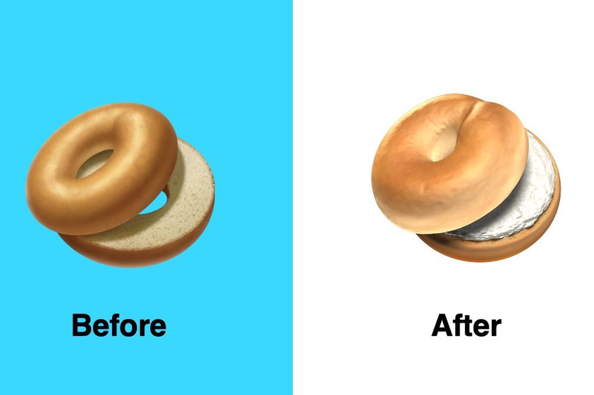 Preview image for Apple fixes its new bagel emoji with cream cheese and a doughier consistency