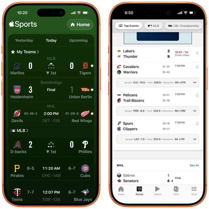Preview image for Scoring the differences between ESPN and Apple Sports